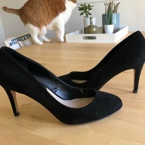 Zara black suede heels
